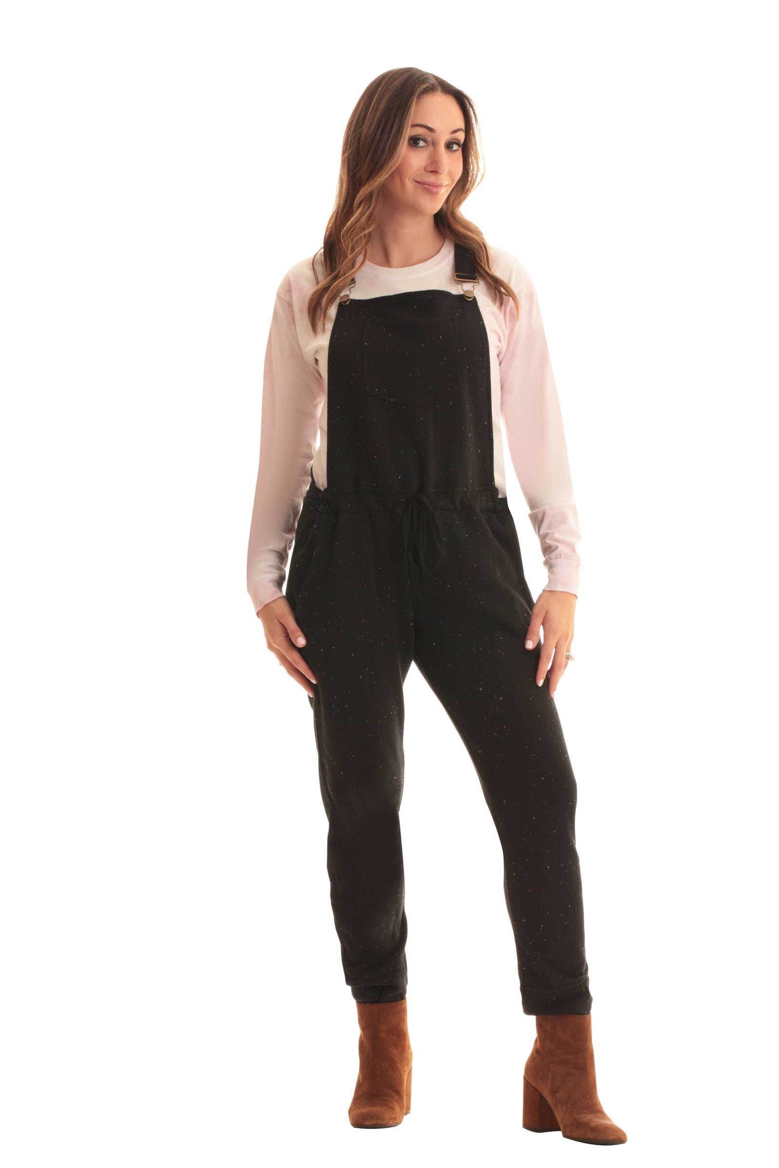 The Teddi Overall - Rainbow Speckled Black