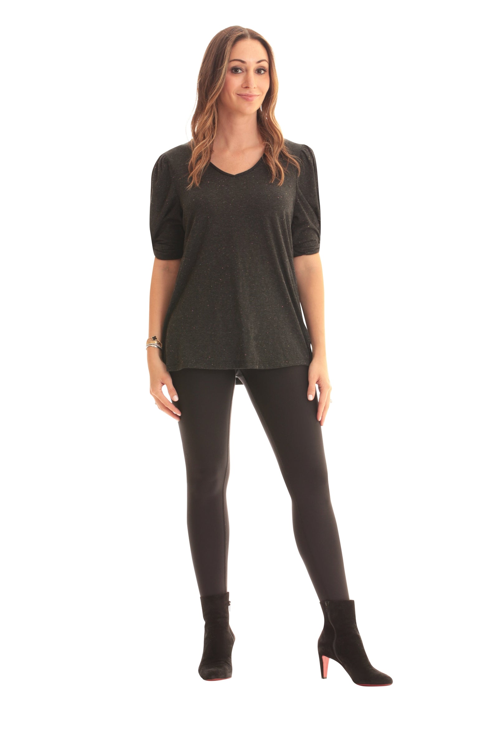 Tessa T-Shirt - Rainbow Speckled Black